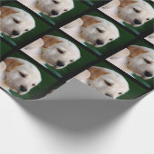 あなたの正方形の写真はイエロー・ラブラドール・レトリーバーの子犬を取り替えます ラッピングペーパー (角)