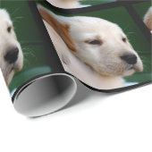 あなたの正方形の写真はイエロー・ラブラドール・レトリーバーの子犬を取り替えます ラッピングペーパー (ロールコーナー)