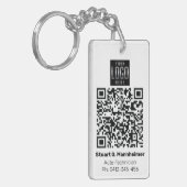 あなたの正方形ロゴデジタルワクチンQRコードフォトID キーホルダー (正面左)