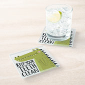 あなたの歯をきれい保って下さい ガラスコースター (アングル)