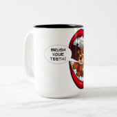 あなたの歯をみがいて下さい ツートーンマグカップ (正面左)