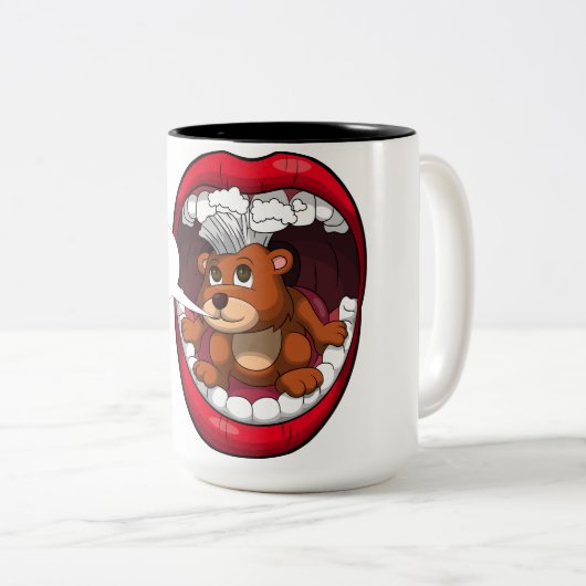 あなたの歯をみがいて下さい ツートーンマグカップ (正面右)