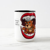 あなたの歯をみがいて下さい ツートーンマグカップ (中央)