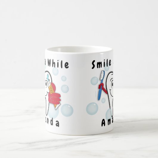 あなたの歯を間微笑しますみがいて下さい コーヒーマグカップ (中央)