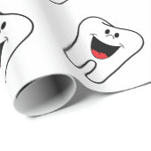 あなたの歯科練習のためにカスタマイズ可能な幸せな歯 ラッピングペーパー (ロールコーナー)