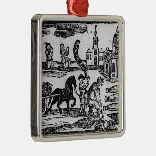 あなたの死者、1665年の素晴らしいペストを引き出して下さい メタルオーナメント (右)