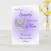 あなたの母の損失に最も深い悔やみや弔慰パープル カード (黄色い花)