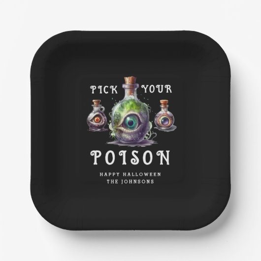あなたの毒ハロウィンカクテルパーティーを選ぶ ペーパープレート (正面)