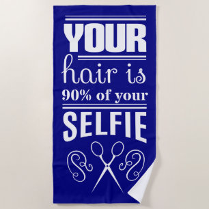 あなたの毛はあなたのSelfieの90%です ビーチタオル