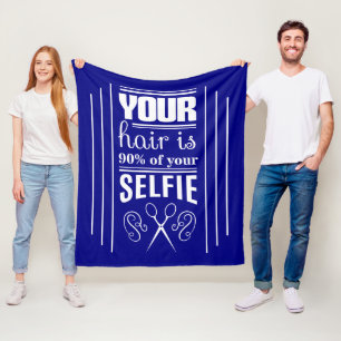 あなたの毛はあなたのSelfieの90%です フリースブランケット
