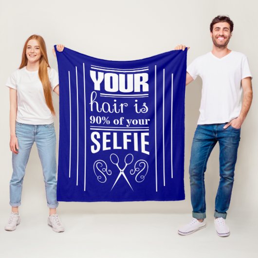 あなたの毛はあなたのSelfieの90%です フリースブランケット (インサイチュ)