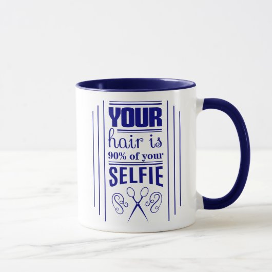 あなたの毛はあなたのSelfieの90%です マグカップ (右)