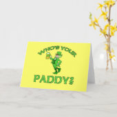 あなたの水田はだれですか。 St patricks dayのユーモア カード (黄色い花)