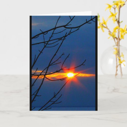 あなたの湖のWinnebagoの日没の考えること カード (黄色い花)