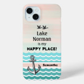 あなたの湖&あなたの名前ハッピーパーソナライズされたプレイス Case-Mate iPhoneケース (裏面)