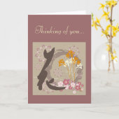 あなたの漢字のデザインの花"考えること…" カード (黄色い花)