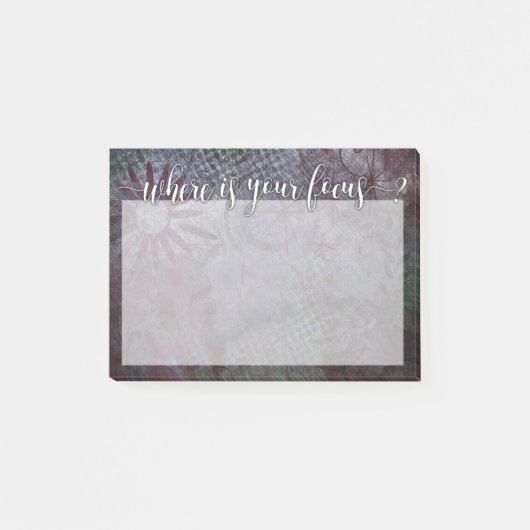 あなたの焦点はどこにありますか。 タイポグラフィの素朴な抽象芸術2 ポストイット (正面)