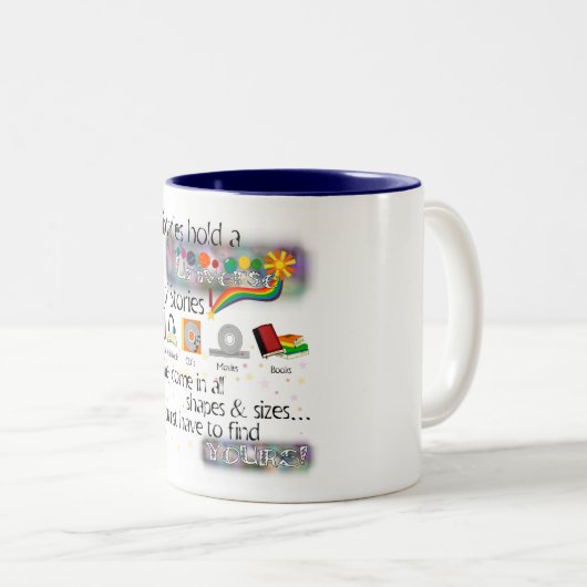 あなたの物語を見つけて下さい ツートーンマグカップ (正面右)