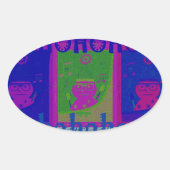 あなたの特別なサンタホホホポップアートを作ろう 楕円形シール (正面)