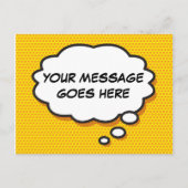 あなたの特別なメッセージを吹き出しに。楽しいレトロコミックスタイルのカード ポストカード (正面)