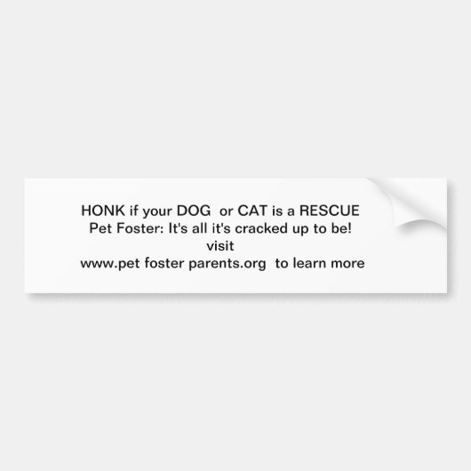あなたの犬か猫が救助警笛を鳴らして下さい! バンパーステッカー (正面)