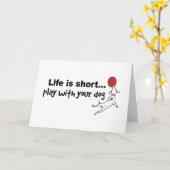 あなたの犬が付いている演劇 カード (黄色い花)