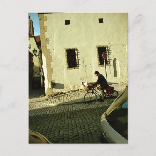 あなたの犬と一緒にスローバイクに乗る ポストカード (正面)