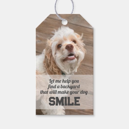 あなたの犬のスマイル実在の遺産をポップ・アートの作る ギフトタグ (正面)