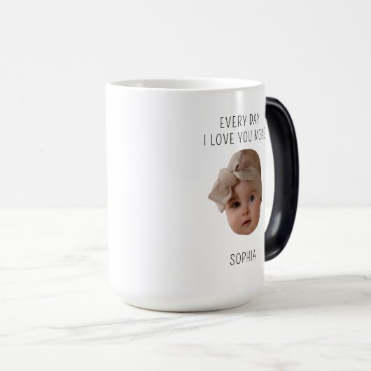 あなたの犬のパパ顔あなたの夫のギフトおもしろいアイディア モーフィングマグカップ (正面右)