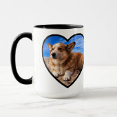 あなたの犬の写真とシンプルハートフレームポープリント愛 マグカップ (左)