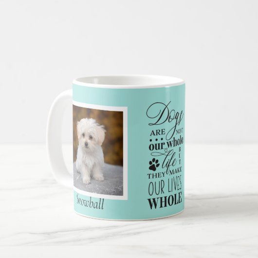 あなたの犬の写真と犬の名言 グリーン コーヒーマグカップ (正面左)