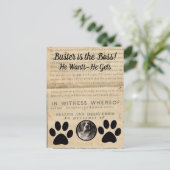 あなたの犬の写真と肉球 1860 法的文書 面白い ポストカード (スタンド正面)