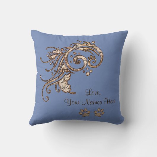 あなたの犬の写真の枕、あなたの色、文字、写真 クッション (裏面)