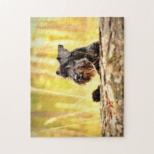 あなたの犬の写真パーソナライズされたはユニーク記念 ジグソーパズル (縦)