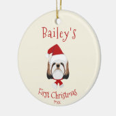 あなたの犬の初めてのクリスマス – かわいいシーズー（犬）Tzu セラミックオーナメント (左)