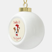 あなたの犬の初めてのクリスマス – かわいいジャック・ラッセル セラミックボールオーナメント (右)