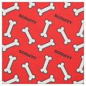 あなたの犬の名前の骨のパタ赤と白ーン ファブリック (見本)