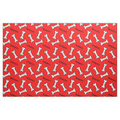 あなたの犬の名前の骨のパタ赤と白ーン ファブリック (ファットクウォーター)