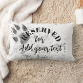 あなたの犬の手の印刷グレイカスタムホワイトのために予約 ランバークッション (ブランケット)