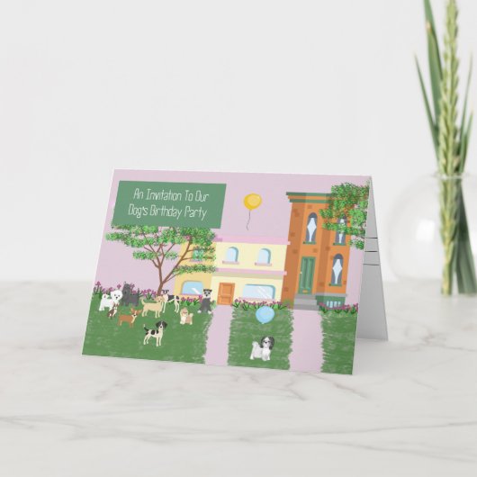 あなたの犬の誕生日パーティーの招待状 招待状 (正面)