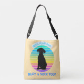 あなたの犬は靴下もレトロサンセットピーチを埋める クロスボディバッグ (裏面)