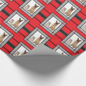 あなたの犬または猫のポートレートペットクリスマスを加えて下さい ラッピングペーパー (角)