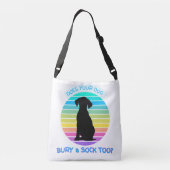 あなたの犬も靴下を埋める – レトロサンセットホワイト クロスボディバッグ (裏面)