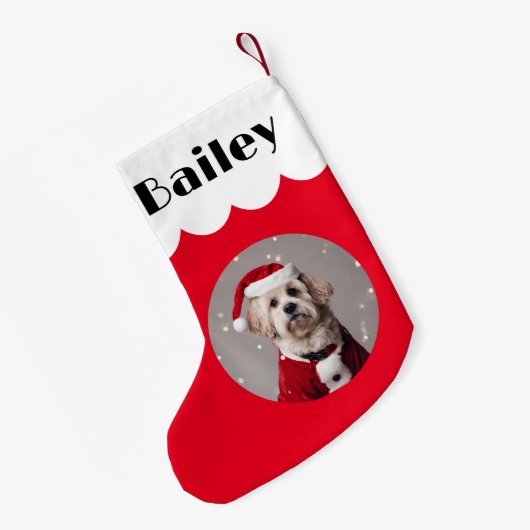 あなたの犬 クリスマス ペット 犬 ホリデー ギフト スモールクリスマスストッキング (裏面 (吊り時))