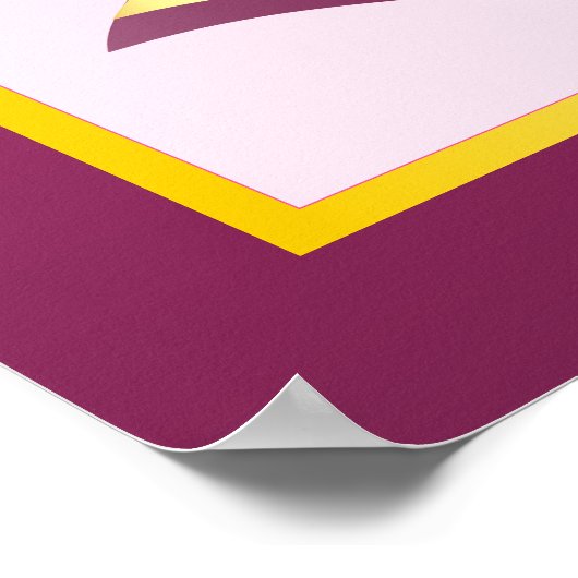 あなたの独自のコートを作る腕ピンクの金ゴールドクラウン真珠 ポスター (角)