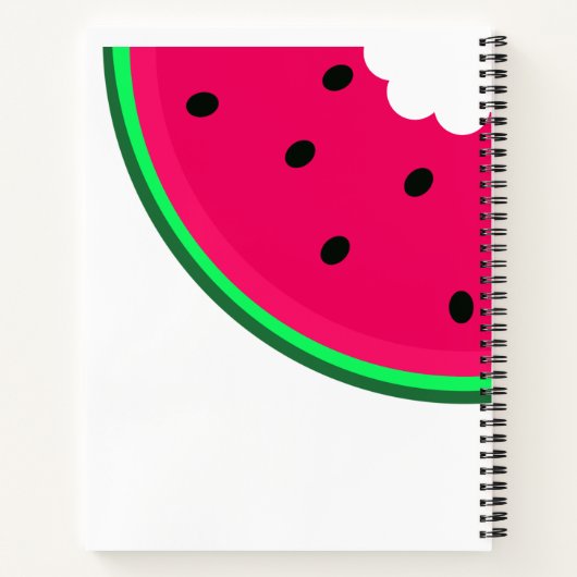 あなたの独身の名前でジューシーな赤いスイカのスライス ノートブック (裏面)