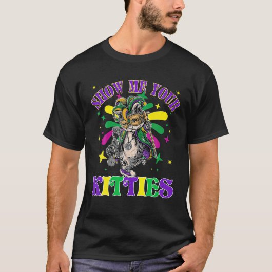 あなたの猫ちゃんを表示するいけなMardi Gras Mardi Gras Tシャツ (正面)