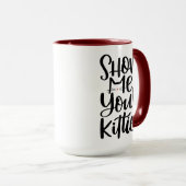 あなたの猫ちゃんを表示する、手書きデザイン マグカップ (正面右)