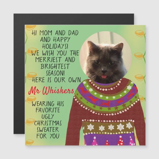 あなたの猫のパーソナライズされたスネークなクリスマス (正面/裏面)