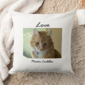 あなたの猫の写真のパーソナライズな枕 クッション (ブランケット)